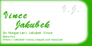 vince jakubek business card